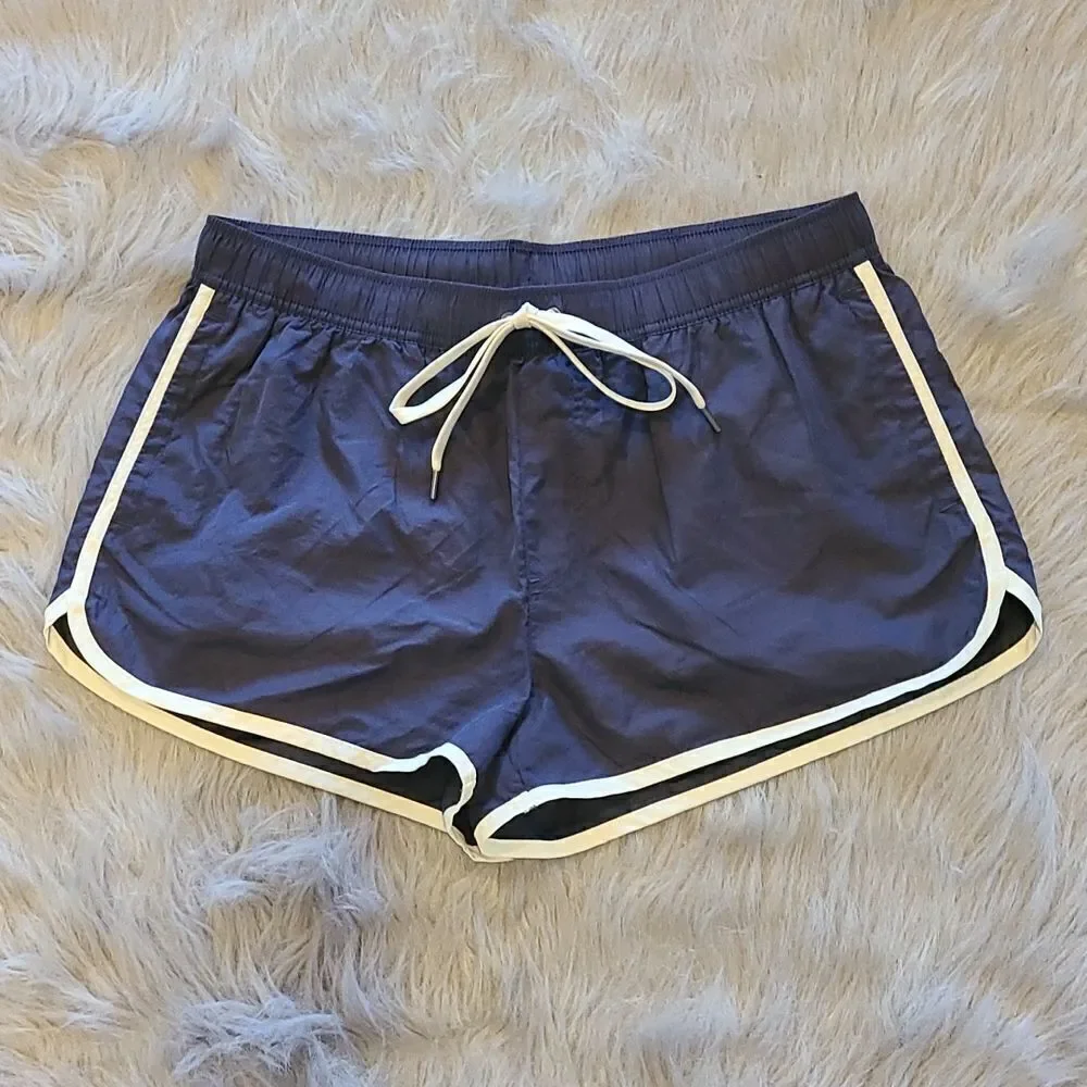 American eagle womens navy blue and‎ white nylon shorts size medium